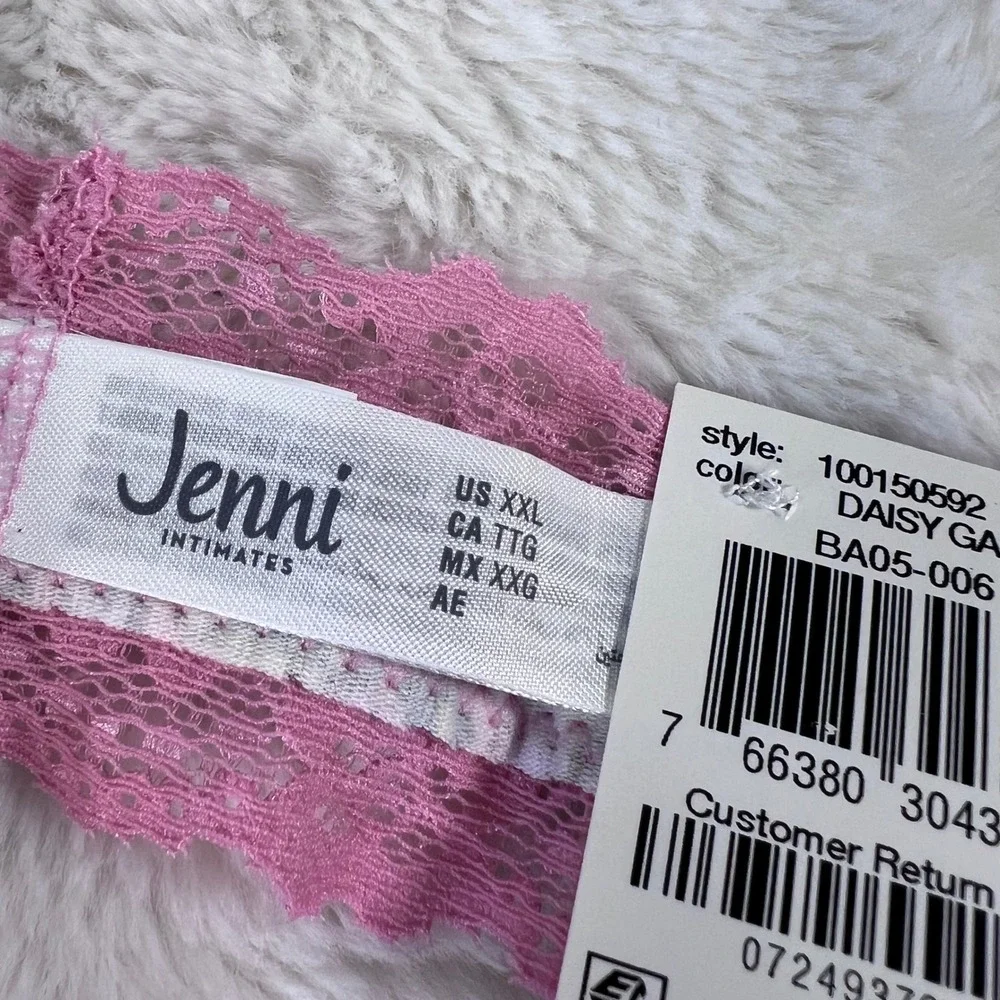 Jenni Intimates XXL Thong Underwear Pink‎ Lace Floral Daisy Garden 100150592 NEW